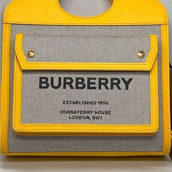 Burberry Mini Leather-Trimmed Canvas Pocket Tote - Picture 6 of 16